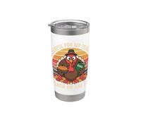 Thankful For My Teacher Acción de Gracias Pavo Enseña a comer pastel Vaso térmico de acero inoxidable de doble pared