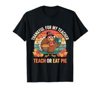 Thankful For My Teacher Retro Funny Pavo Enseñar a Comer Pastel Camiseta