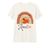 Thankful Grateful & Blessed Auntie Calabaza Leopardo Arco Iris Camiseta Premium