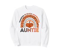 Thankful Grateful & Blessed Auntie Calabaza Leopardo Arco Iris Sudadera