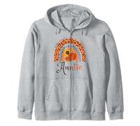 Thankful Grateful & Blessed Auntie Calabaza Leopardo Arco Iris Sudadera con Capucha