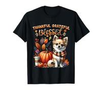 Thankful Grateful Blessed Chihuahua Dog Fall Y'all Autumn Camiseta