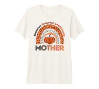 Thankful Grateful & Blessed Mother Calabaza Leopardo Arco Iris Camiseta Premium
