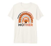 Thankful Grateful & Blessed Mother Calabaza Leopardo Arco Iris Camiseta Premium