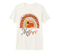 Thankful Grateful & Blessed Mother Calabaza Leopardo Arco Iris Camiseta Premium