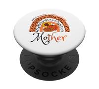 Thankful Grateful & Blessed Mother Calabaza Leopardo Arco Iris PopSockets PopGrip Adhesivo