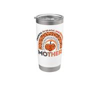 Thankful Grateful & Blessed Mother Calabaza Leopardo Arco Iris Vaso térmico de acero inoxidable de doble pared