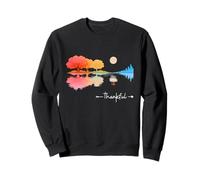 Thankful Guitar Lake Shadow Guitarists Lovers Thanksgiving Sudadera