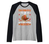 Thankful To Be A Labour and Delivery Nurse Thanksgiving Camiseta Manga Raglan
