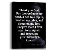 “ThankGod” Canvas Print for Prayer Room, Christian Bible Verse Wall Art for Gratitude, Bedroom & Living Room Decor(Unframed,16x24inch(40x60cm))