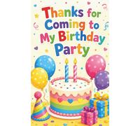 Thanks For Coming To My Birthday Party: Toddler Coloring Book for Kids Ages 2 | Birthday Party Favor Gift