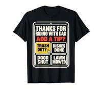 Thanks For Riding with Dad Add A Tip Chores Funny Dad Humor Camiseta