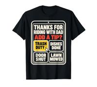 Thanks For Riding with Dad Add A Tip Chores Funny Dad Humor Camiseta gráfica económica
