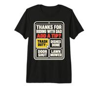 Thanks For Riding with Dad Add A Tip Chores Funny Dad Humor Camiseta Premium