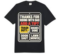 Thanks For Riding with Dad Add A Tip Chores Funny Dad Humor Comfort Colors Adult Heavyweight T-Shirt