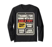 Thanks For Riding with Dad Add A Tip Chores Funny Dad Humor Manga Larga