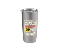 Thanks For Riding With Dad Add A Tip Chores Funny Dad Humor Vaso térmico de acero inoxidable de doble pared