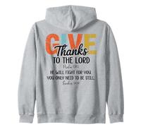 Thanks Give to The Lord Psalm 136 He Will Fight Exodus 14:14 Sudadera con Capucha
