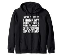 Thanks To My Middle Finger For Having My Back - Sudadera con Capucha