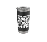 Thanks To My Middle Finger For Having My Back - Vaso térmico de acero inoxidable de doble pared