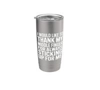 Thanks To My Middle Finger For Having My Back - Vaso térmico de acero inoxidable de doble pared