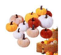 Thanksgiving Artificial Pumpkins, Tabletop Rustic Decorative Faux Pumpkins Set, Aesthetic Autumn Harvest Party Decorations for Home, Farmhouse Centerpiece, Photography, Halloween Basket Fillers