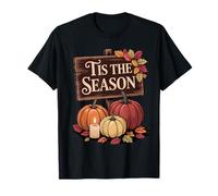 Thanksgiving Autumn Pumpkins Tis The Season Candle Camiseta