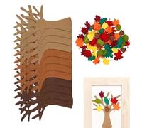 Thanksgiving Craft Set - Felt Autumn Tree Kit, Holiday Maple Leaves Hanging, DIY Seasonal Crafting Tools | Creative Activities Pack, Kids Beginners Classroom School Office Cute Door Wall Decoration