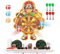 Thanksgiving Dart Board Game, Cute Indoor Outdoor & Turkey Dartboard, Fun Main Feature, Party Supplies Category with Usage for Adults Lovers Family Boys Girls Kids Thanksgiving Dinner Activities