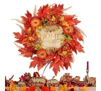 Thanksgiving Fall Wreath | 18in Artificial Seasonal Handmade Garland