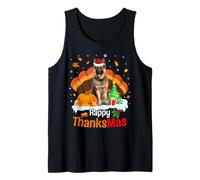 Thanksgiving German Shepherd Happy Christmas Thanksmas Camiseta sin Mangas
