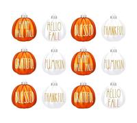 Thanksgiving Pumpkin Ornaments - Farmhouse Autumn Seasonal Pendant Figurine, Harvest Festival Ball Ornament Accent, Fall Decorative Sculpture Showcase Character Display Model, Holiday Celebration Show
