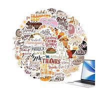 Thanksgiving Stickers, 50 Sheet Laptop Stickers, Thanksgiving Graffiti Decals, Waterproof Sticker for Kids and Adults, Perfect for Diary, Scrapbook, Phone, Laptops, and Bottle Decoration, 5.91x5.42cm