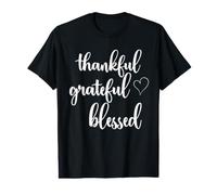 Thanksgiving Thankful Grateful Blessed Thankful Camiseta gráfica económica