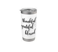 Thanksgiving Thankful Grateful Blessed Thankful Vaso térmico de acero inoxidable de doble pared