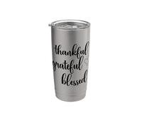 Thanksgiving Thankful Grateful Blessed Thankful Vaso térmico de acero inoxidable de doble pared