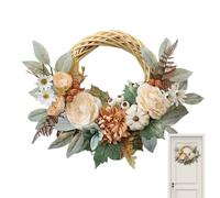 Thanksgiving Wreath, Thanksgivings Wreaths at Front Doors, 15.75 Inches Fall Door Wreath with Artificial Leaves for Autumn Seasonal Decor, Garden, Fence, Wall, Window, Hotel