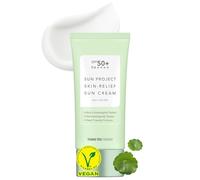 THANKYOU FARMER Sun Project Skin Relief Sun Cream SPF50+ PA++++ (50ml) - Face Sunscreen no comédogénico para piel sensible, pantalla solar coreana para cara, tamaño de viaje de pantalla solar segura