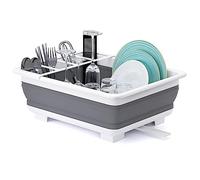 THANSTAR Escurridor de platos plegable, escurridor de platos enrollable, drenador portátil que ahorra espacio, organizador para cocina, caravana, autocaravana, elementos esenciales para acampar