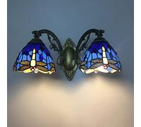 Thaoxl Aplique de Pared Tiffany, Forma de libélula mediterránea, para Dormitorio, Escalera, Luces de Pared de Pasillo para Sala de Estar (Color : B)