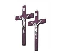 Thapncow 2 Piezas Crucifijo Pared, Vintage Madera Jesús Figura Cruz Colgante, Adorno Cristiano, Cruz Madera, Crucifijo de Pared, Oración Adorno Regalo, Colgante, Nacimiento, Comunión, Bautismo