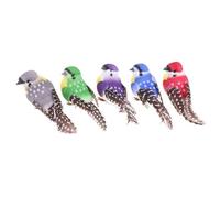 Thapncow 5 Piezas Pajaros Decorativos, Pájaros de Plumas de Espuma Artificial Muy Lindos DIY Adornos para árboles de Navidad, Pájaros Artificiales con Plumas