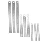 Thapncow 9 Pcs Regla Metalica, Regla de Acero Inoxidable 15cm 20cm 30cm, Regla de Borde Derecho Métrico e Imperial de Doble Cara Regla Metalica de Precisión, Para Oficinas Escuelas Dibujo