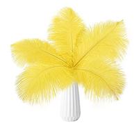 THARAHT 24 plumas amarillas de avestruz de tharaht tienen un volumen natural de10-12 pulgadas 25cm-30cm para las piezas centrales de la fiesta de bodasGatsby de avestruz decoradas en el hogar