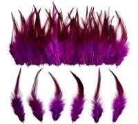 THARAHT las plumas en forma de silla de montar morada de se aflojan naturalmente a granel 100 piezas de 5-7 pulgadas 12-17 cm para la decoración de plumas de bricolaje Dream Catcher