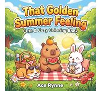 That Golden Summer Feeling: Cute Kawaii Animal Coloring Book for Adults, Teens & Kids | Cozy Summer Scenes for Stress Relief and Relaxation