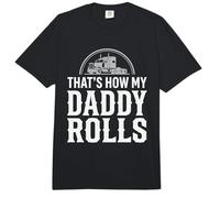 That's How My Daddy Rolls Trucker Truck Driver Dad Comfort Colors Adult Heavyweight T-Shirt