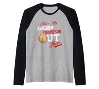 That's My Awesome Grandson out There Baseball Lovers Camiseta Manga Raglan