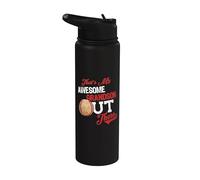 That's My Awesome Grandson Out There Baseball Lovers Stainless Steel Insulated Water Bottle