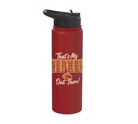Thats My Nephew Out There Funny Football Aunt Uncle Sports Stainless Steel Insulated Water Bottle